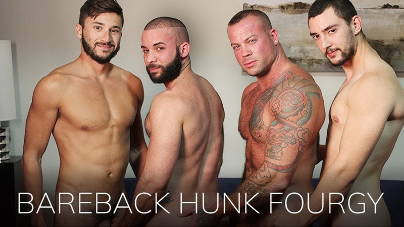 Bareback Hunk Fourgy – Sean Duran, Scott DeMarco, Chase Klein and Fernando Del Rio
