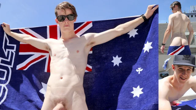 Aussie boy Brad Hunter at his first nude shoot